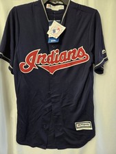 Cleveland Indians Jersey Mens Small Blue MLB Baseball Majestic Cool Base Blank