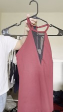 NWT 90 Degree by Reflex Women's Burgundy Activewear Tank Top Size 6 Zipper Back