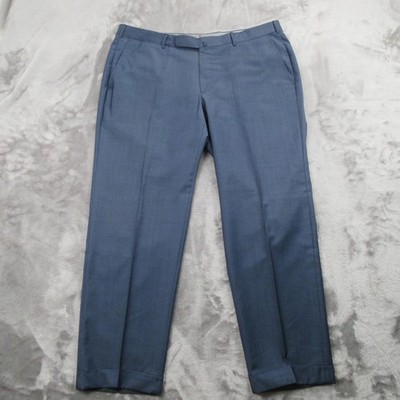 Ermenegildo Zegna Pants Mens 39x29 Blue Wool Dress Cuffed Transeasonal Formal
