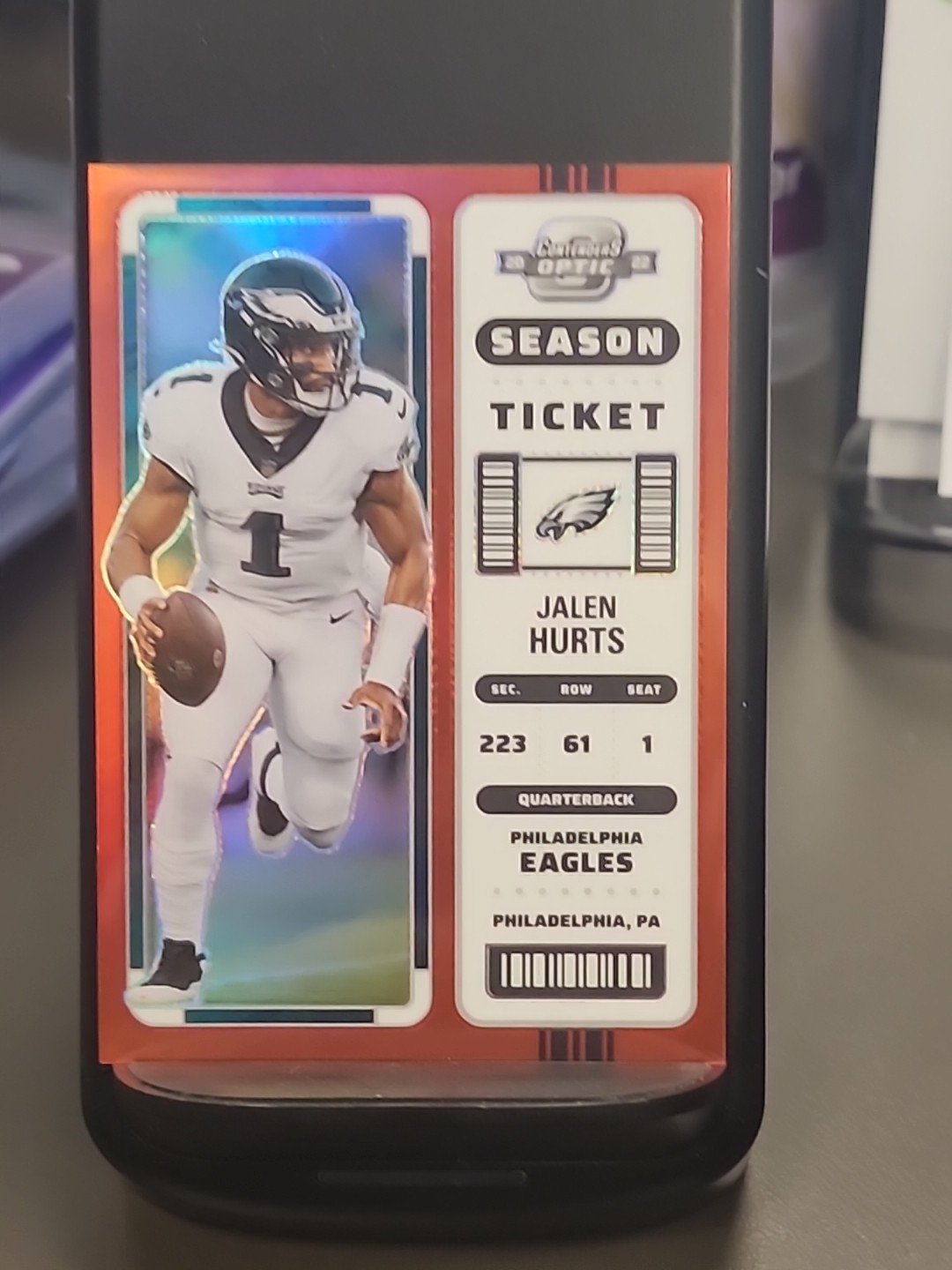 2022 Panini Contenders Optic Season TIcket Red #43 Jalen Hurts 137/175