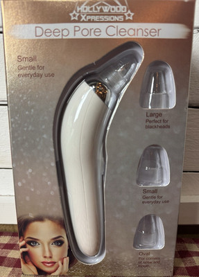 Hollywood Xpressions Deep Pore Cleanser Facial Brush Wireless White Blackheads