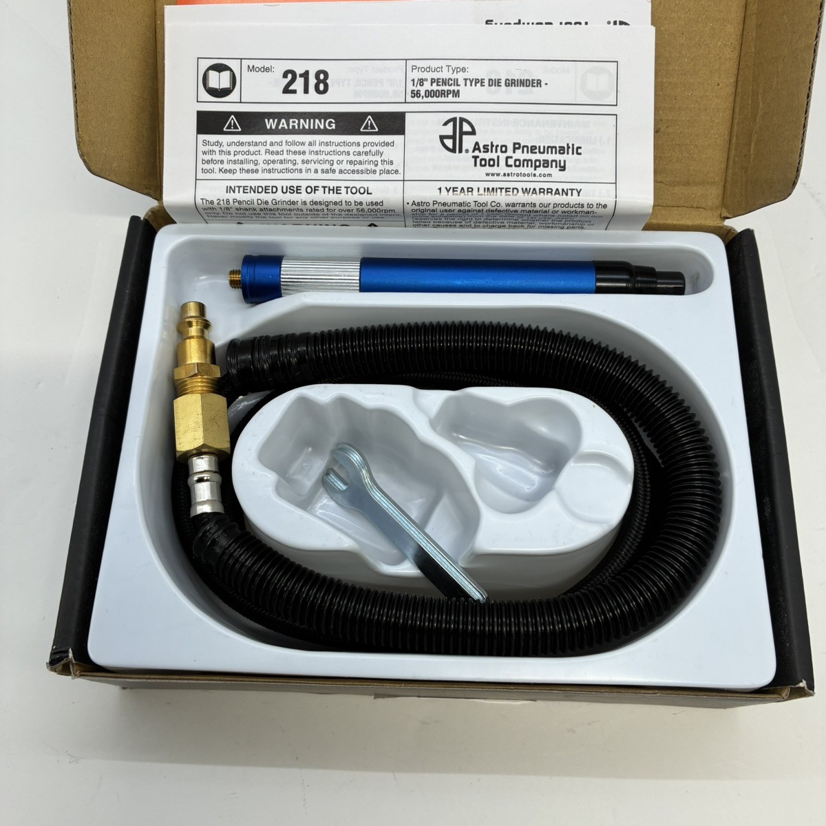 Astro Pneumatic Tool 218 High Speed 1/8” Pencil Air Die Grinder (GO1067632)