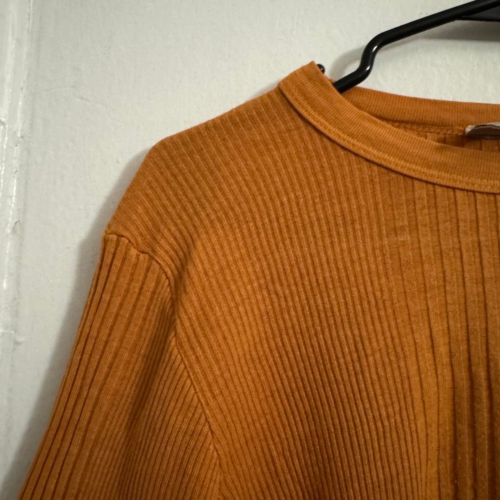 Luxury Burnt Orange Silk Elevated Basic Long Slee… - image 2