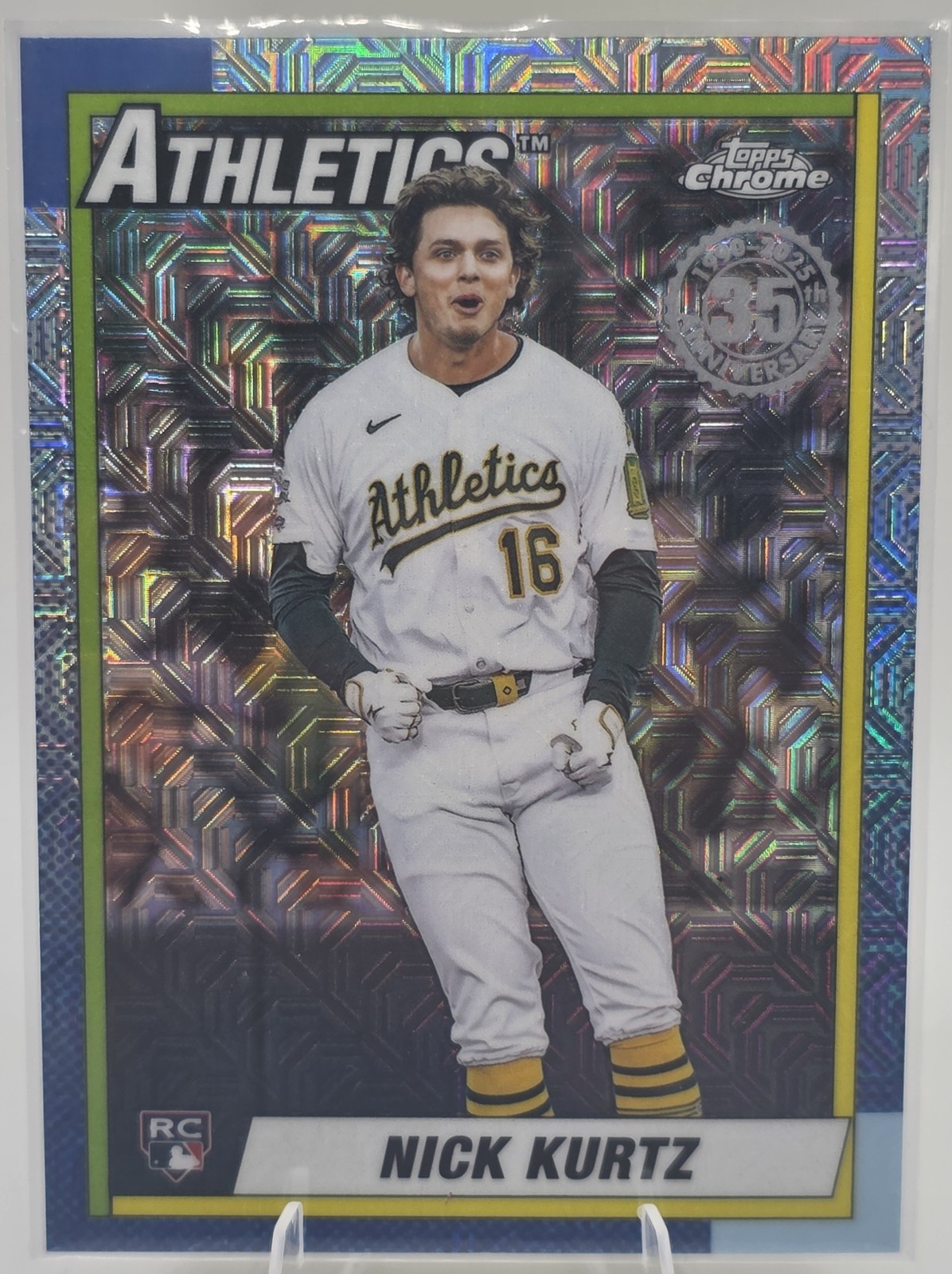 2025 Topps Update Nick Kurtz #U90C-93 Silver Pack 1990 Chrome Mojo Refractor RC