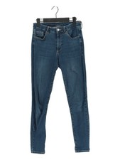 Topshop Women's Jeans W 28 in Blue Cotton with Elastane, Polyester Skinny