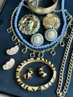 10 Pc VINTAGE GOLD TONE COSTUME JEWELRY LOT DESIGNER Liz Claiborne KJL & More