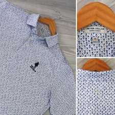 Peter Millar Crown Pineapple Skulls All Over Print Mens M Performance Polo Shirt