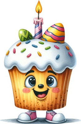 Bunte Ostern Cup Cake Wandkunst Schlafzimmer Kinderzimmer Vinyl Aufkleber Abziehbild 6 Größen