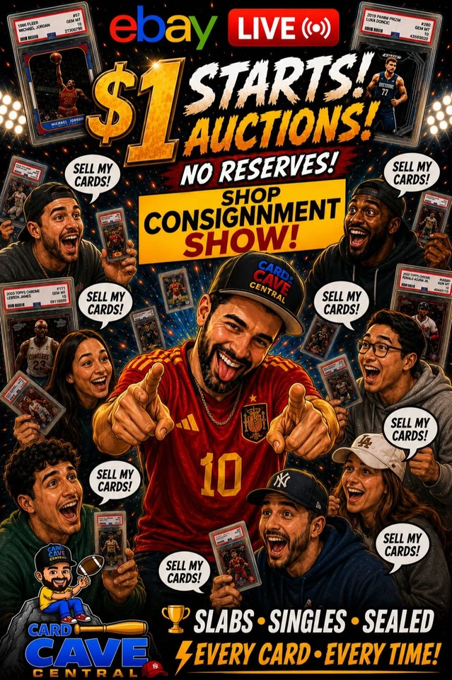 $1 START 🔥 Graded + Raw Multi-Sport Cards LIVE!