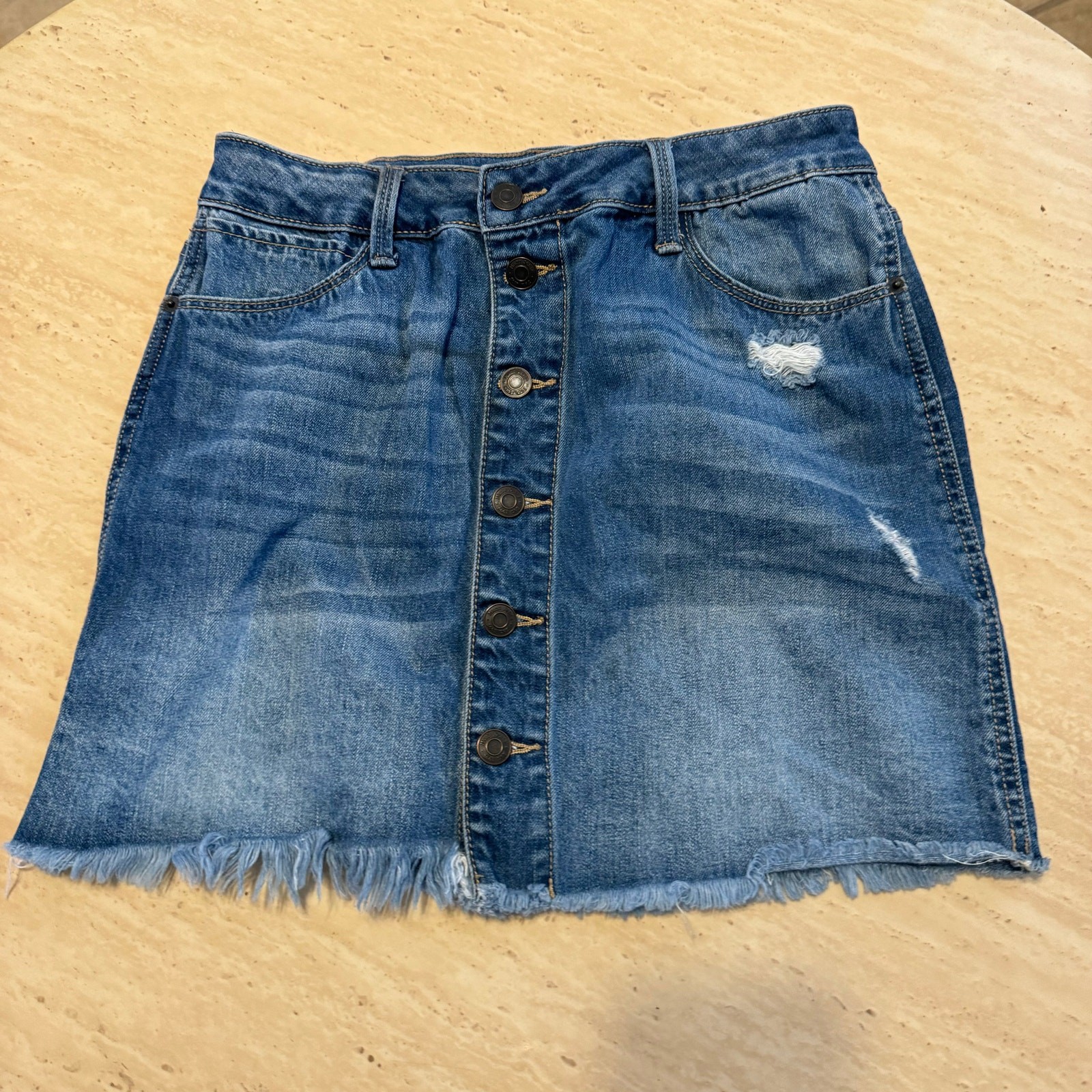 Mudd Flex Stretch Distressed Button Front Rough H… - image 8