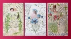 3 x Artist Litho Postcard 1902/03/04 Types Children Portrait with Flowers (176258