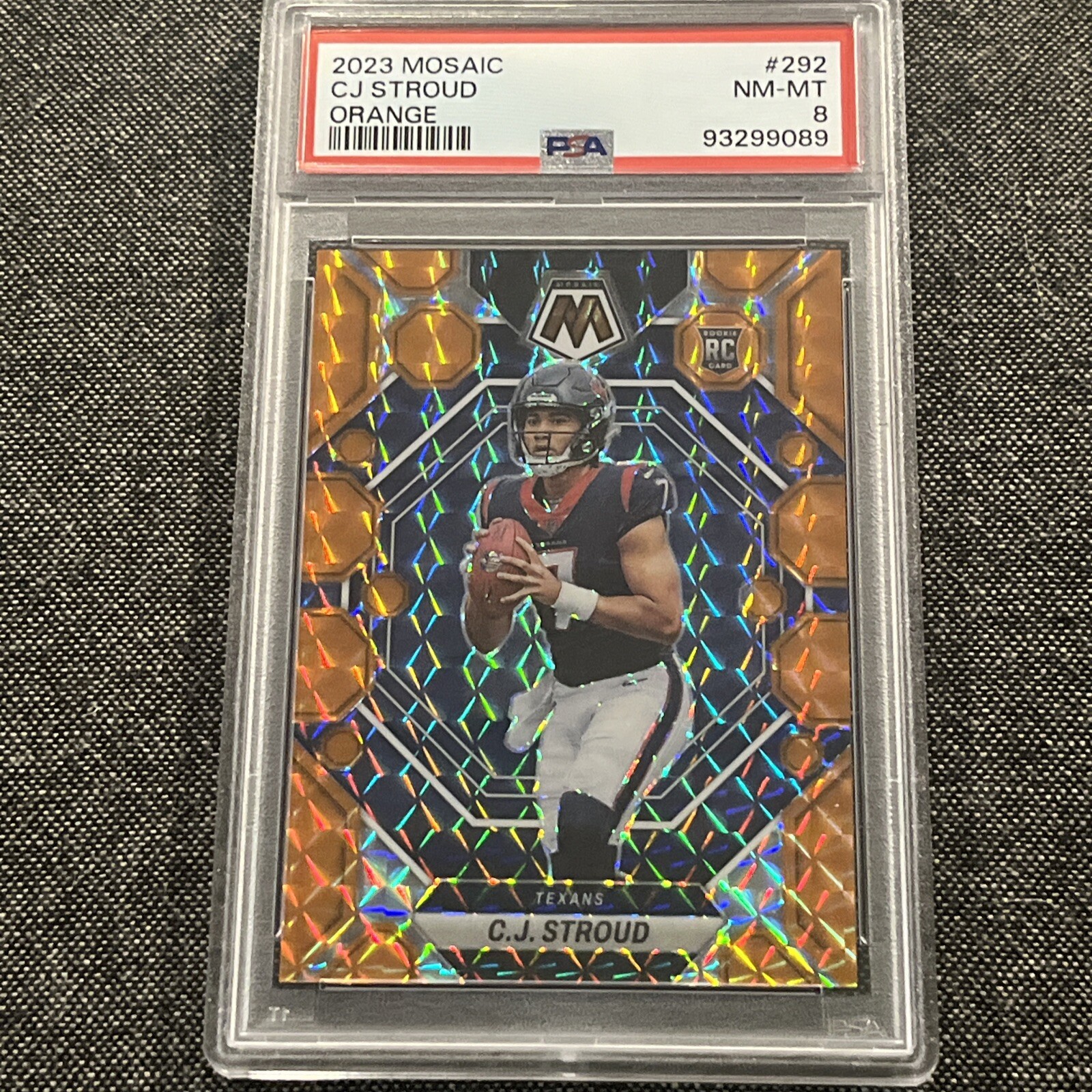 2023 Panini Mosaic CJ Stroud RC Rookie Orange /199 #292 PSA 8 NM-MT  Texans