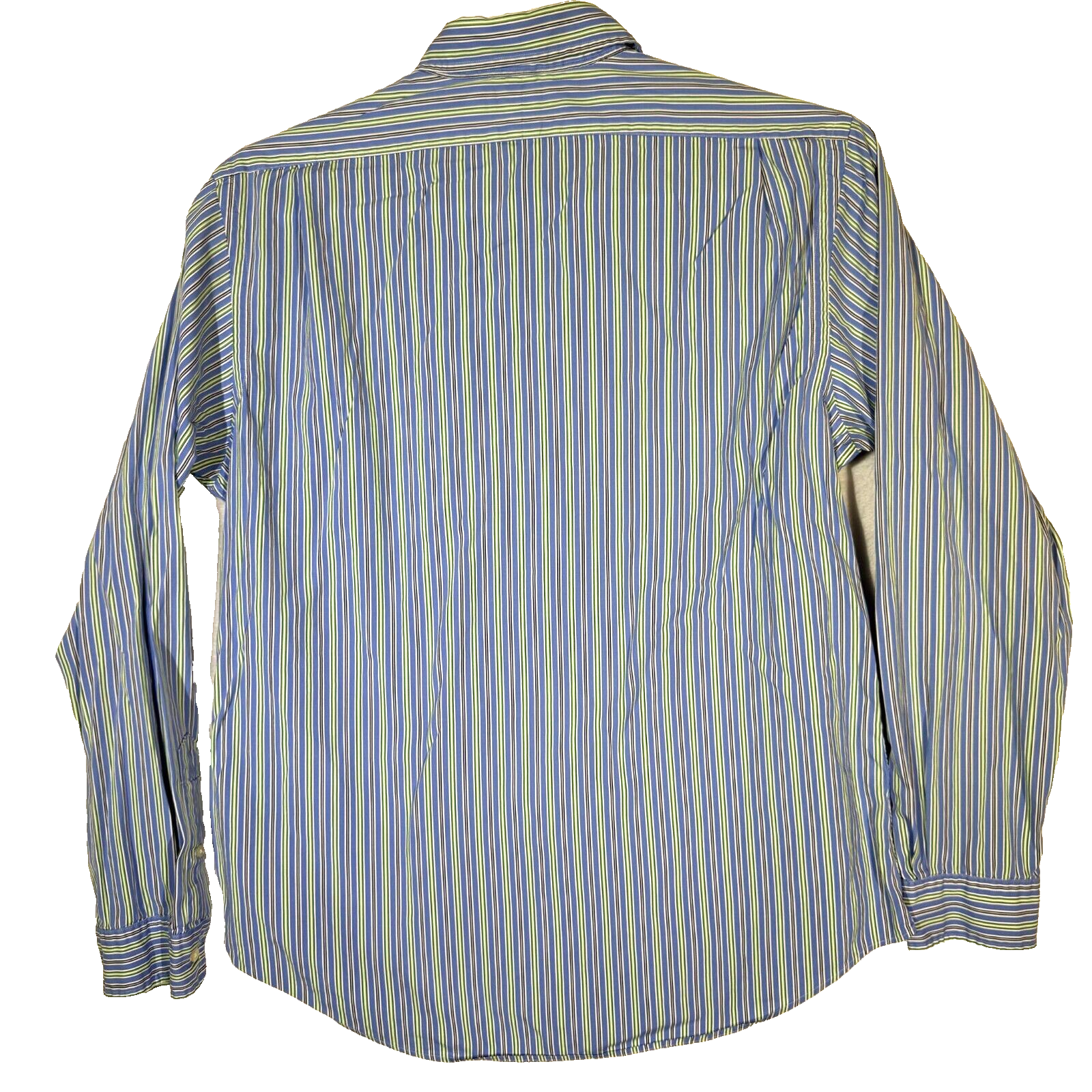 PONY Polo By Ralph Lauren Stanton camicia uomo L blu a righe vestibilità personalizzata con bottoni M782