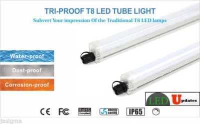 2X LEDUPDATES TRI PROOF LED LIGHT TUBE FOR PARKING LOT COOLER OUTDOOR Freezer 