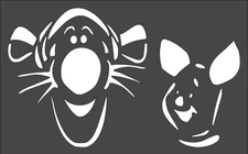 1- 5x8 inch Stencil, (VE-80) Winnie The Pooh - Tigger & Piglet (6mil)*****