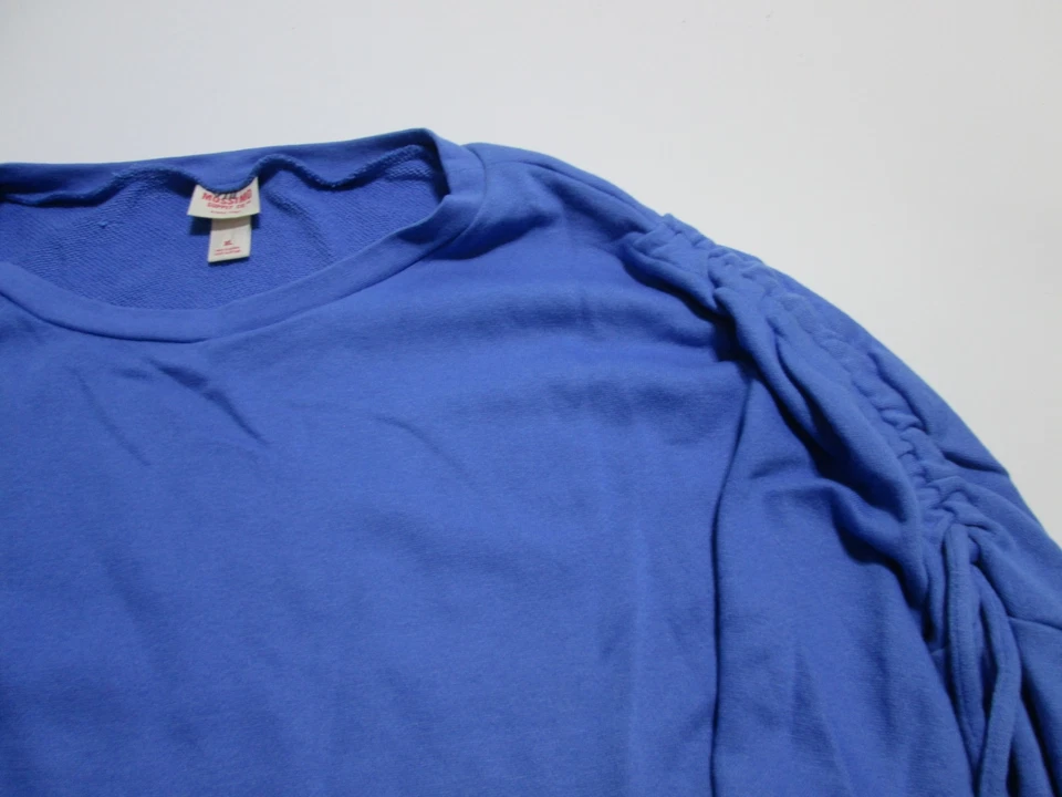 NUEVO CON ETIQUETAS Mossimo Mujer Talla XL Sudadera Azul Cuello Redondo Manga Larga Cordón Foto 3 de 4