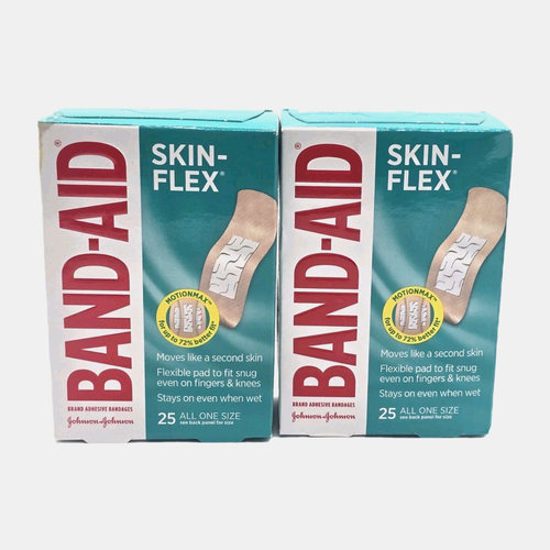 2-PK Band -Aid Skin-Flex Bandages 25 ct All One Size x2 - WATER RESISTANT
