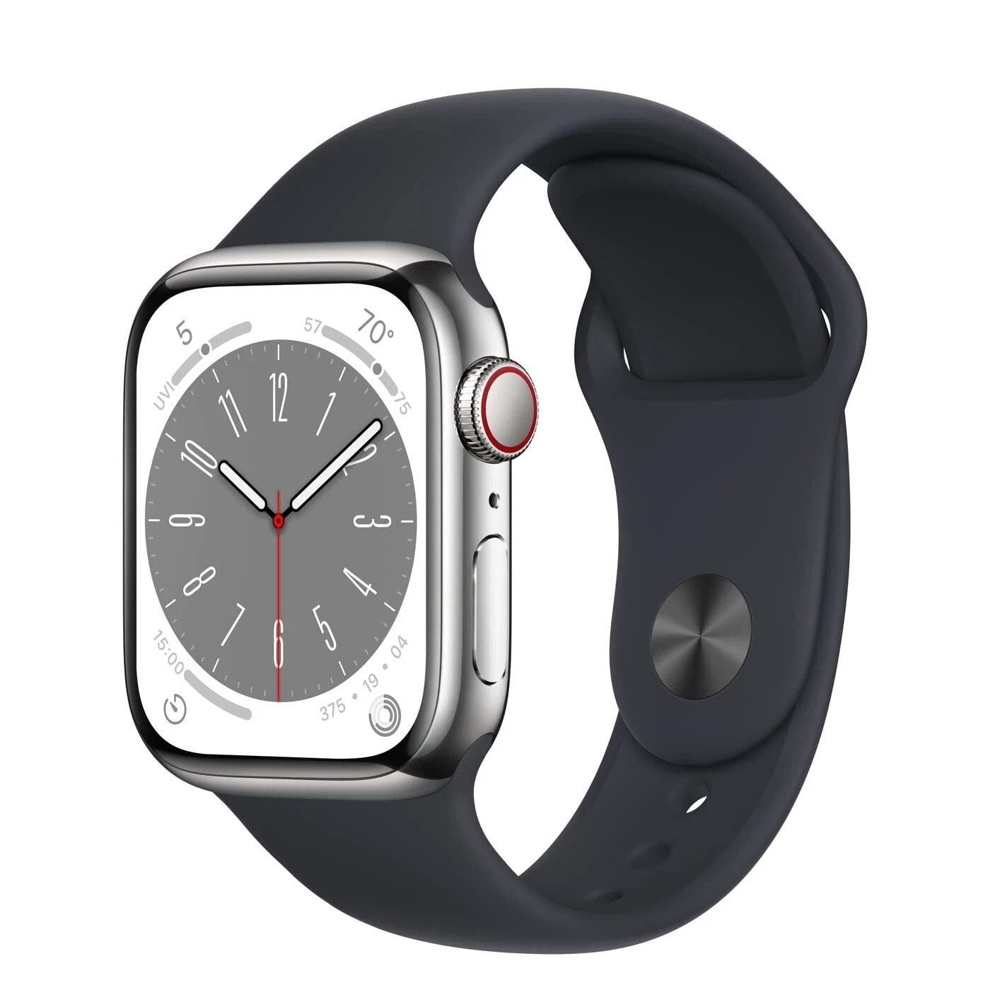 Apple Watch Series 8 - 41mm - Stainless Steel Silver - GPS + Cellular - Good