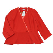 NEW 138 CAbi 216 Women's Jane Jacket Peplum Blazer Size 6 Grenadine Orange