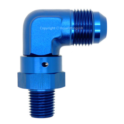 3/8 NPT SCHWENKBAR auf AN10 JIC Flare 90 GRAD KRÜMMER Öl Kraftstoff Schlauch Fitting Adapter