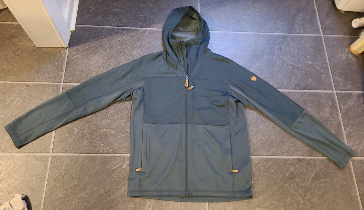 FJALLRAVEN MEN'S ABISKO TRAIL FLEECE HOODIE SZ L EUC