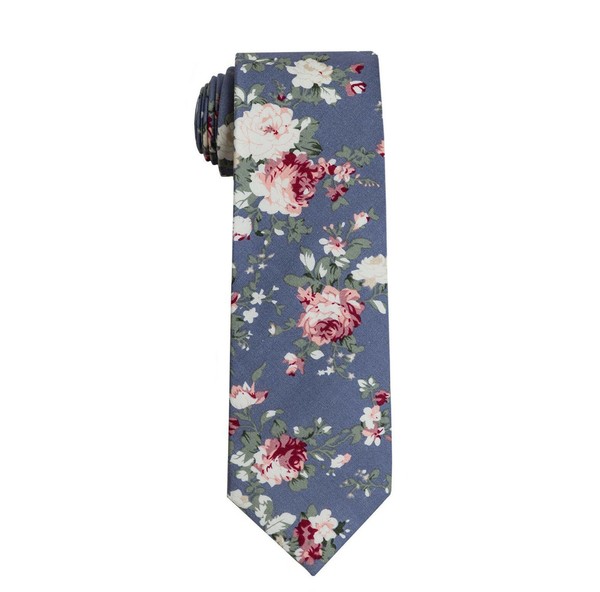 Corbata flores azul algodon coleccion Penguin 