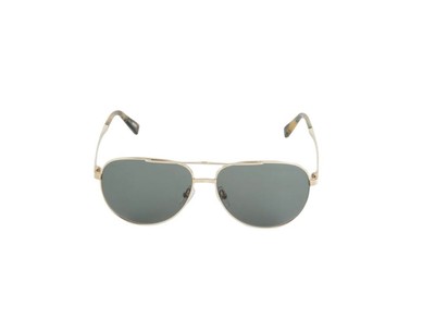 $495 NEW Ermenegildo ZEGNA 60MM Aviator Gold Metal 
