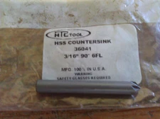 3/16" 90degree 6 FLUTE HIGH SPEED STEEL CHATTERLESS COUNTERSINK