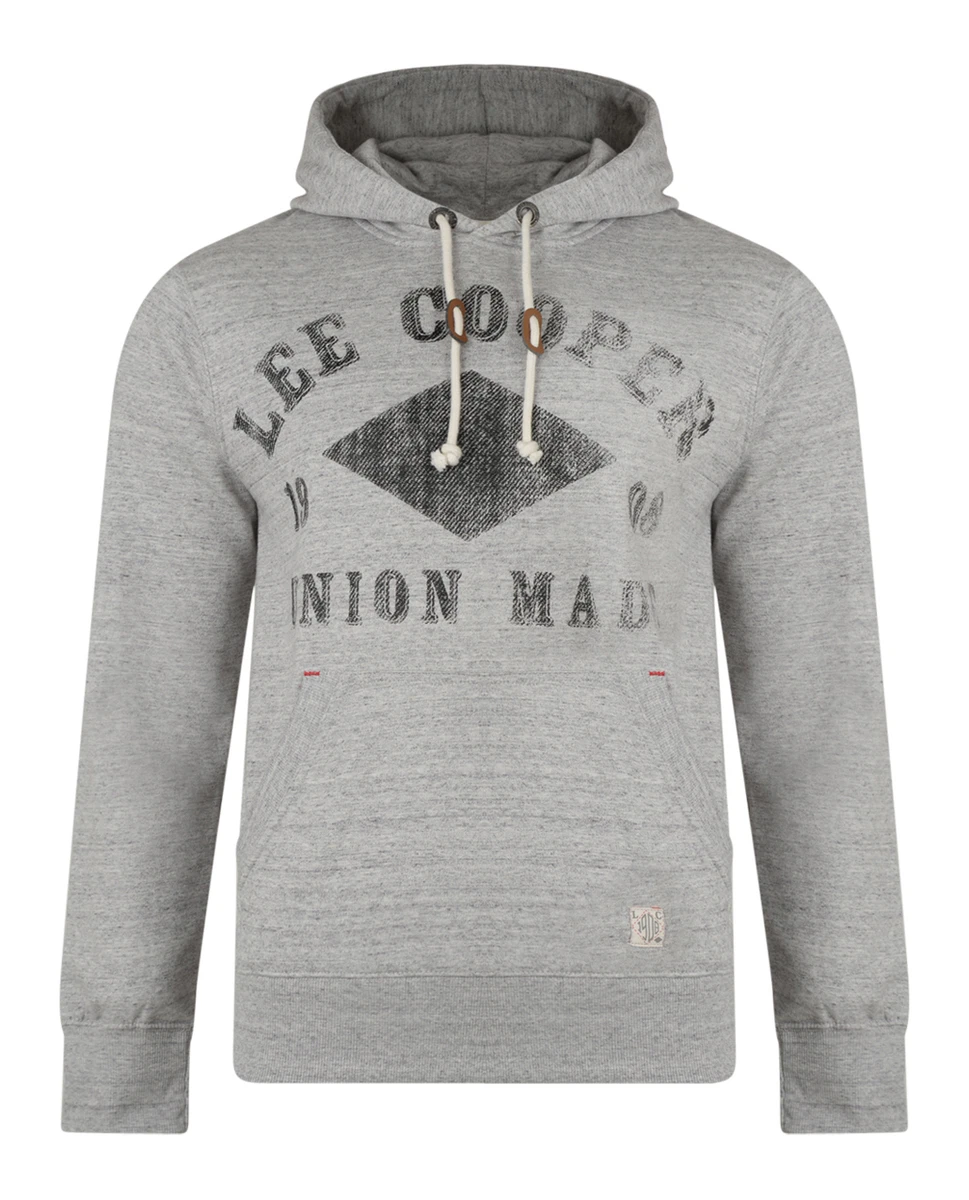 Sudadera con capucha Lee Cooper para hombre Tadworth polar sudadera con capucha Top Dove gris jaspeado