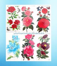 6 sheets large butterflies rose flower tattoo sticker cool wrist tattoo