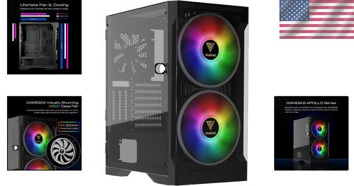 Spacious Mid Tower ATX Case with 200mm RGB Fans & Enhanced Cooling Solutions - Picture 2 of 10
