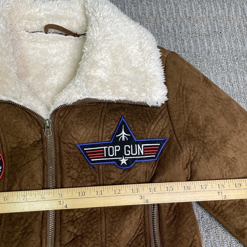 Boys Top Gun Pilot's Bomber Jacket Leather Halloween Flight Coat Sz Small/Medium - Picture 13 of 17