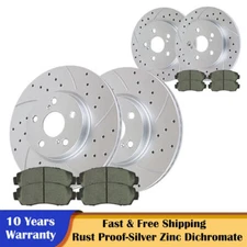 For Toyota Corolla MATRIX VIBE Front Rear Drilled Disc Rotors and Ceramic Pads