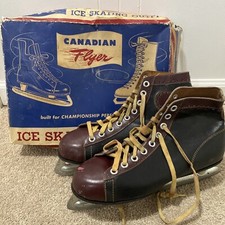 vintage canadian flyer Men  s Hockey ice skates 6602-17 Size 11 With Box