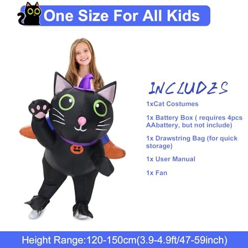 Inflatable Costume Cat for Kids Ride On Cat Blow Up Costumes,Funny