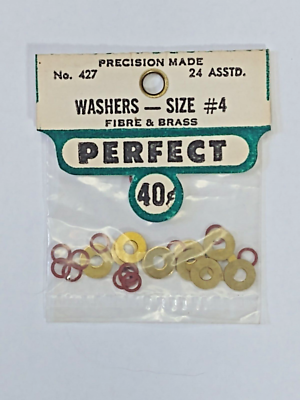 #ad Perfect Washers Size #4 Fibre amp; Brass #427 24 Asstd. TS $8.99