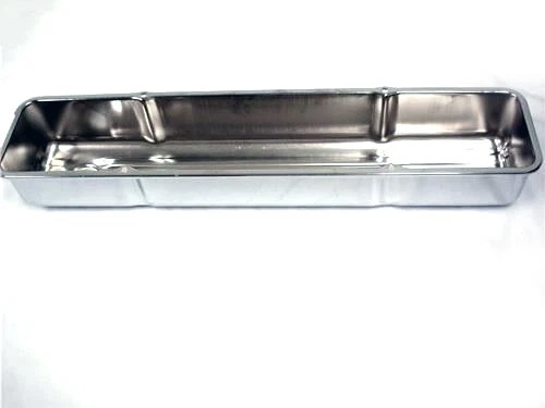 Cubierta de válvula cromada recta de 6 cilindros Chevy 235 en línea con placa lateral 1950-1962 Foto 3 de 4