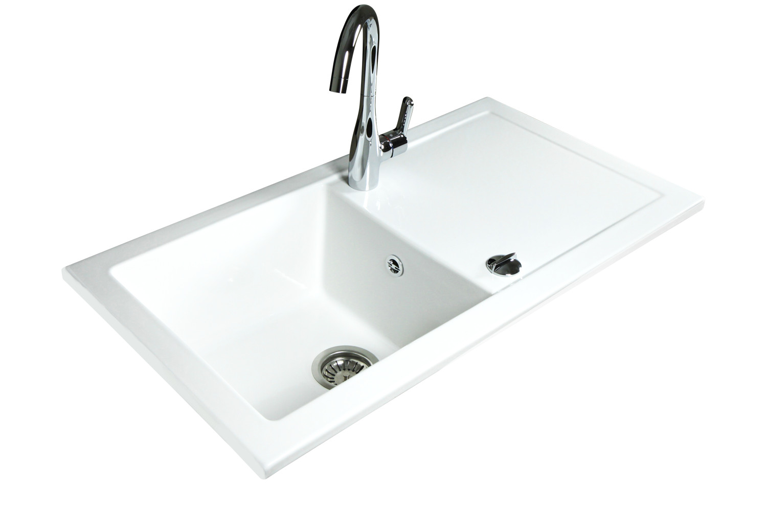 Évier encastrable céramique lingot xs blanc pour optimiser une petite cuisine moderne