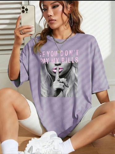 Camiseta Top Mujer If You Don’t Pay Bills Impresa Gran Tamaño Calce Suelto - Imagen 2 de 12