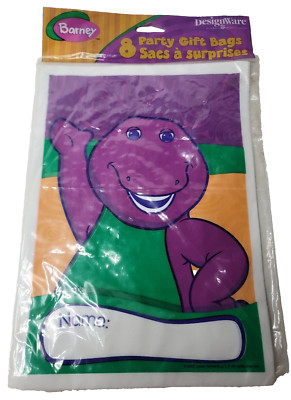 8 Designware Barney Birthday Party Treat Goody Gift Bags American Greetings NIP