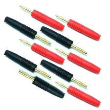 10X 2mm Gold Plated Wire Solder Type Male Banana Plug Jack Connector Speaker USA