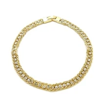 Women's Fashion Gold Tone Cubic Zirconia Anklet 6mm Tennis Chain Anklets RAK114