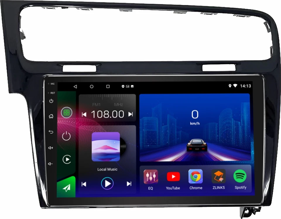 AUTORADIO ANDROID 10" VOLKSWAGEN GOLF VII DAL 2012 KIT 4 + 64GB BT USB. - Immagine 2 di 4