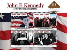 Papua New Guinea 2013 - President John F. Kennedy - Sheet of 4 Stamps - MNH