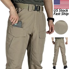 US Men Tactical Cargo Pants Soldier Straight-fit Work Combat Trousers Outdoor A