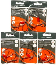 5 PACKS South Bend Sturgeon Rig Size 6/0 Two Hook 36" Wire Leader STRG-60