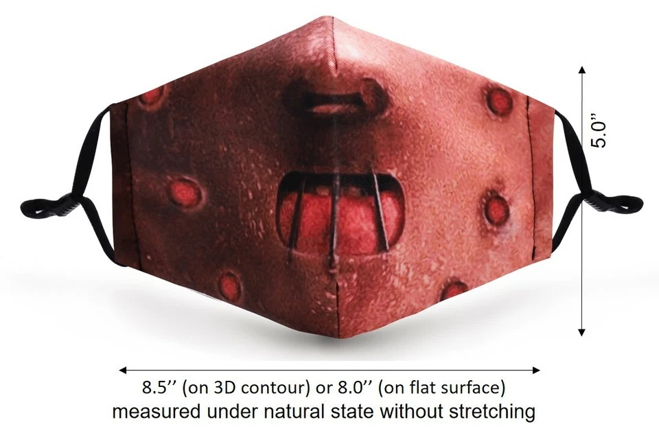 Hannibal Lecter Face Mask Filter Pocket 2 Filter Fashion Print Reusable Washable - Image 2 of 4