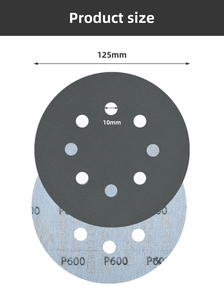 Disque Poncage 125mm Grain 320/400/600/800/1000 Papier Poncer Disques Abrasif... - Photo 2/4
