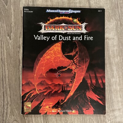 RARE Advanced D&D 2nd Edition Dark Sun Valley of Dust & Fire No Map VG+ Free S&H