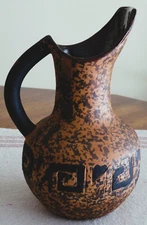 FABULOUS Vintage Italian Pottery Art Vase Pitcher Redware Italy MCM c1960's